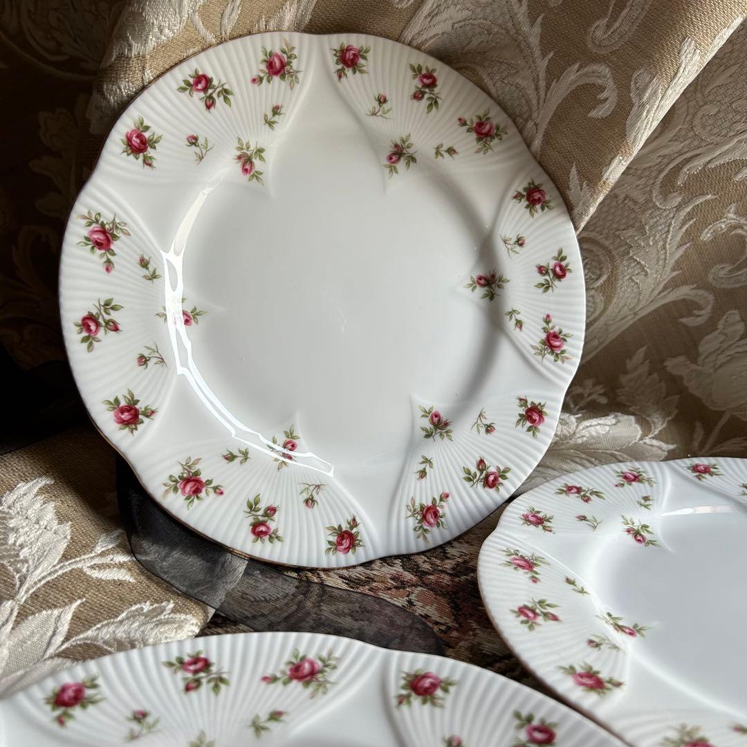 英国製  Rosalie可憐な花びらデザートプレート5枚