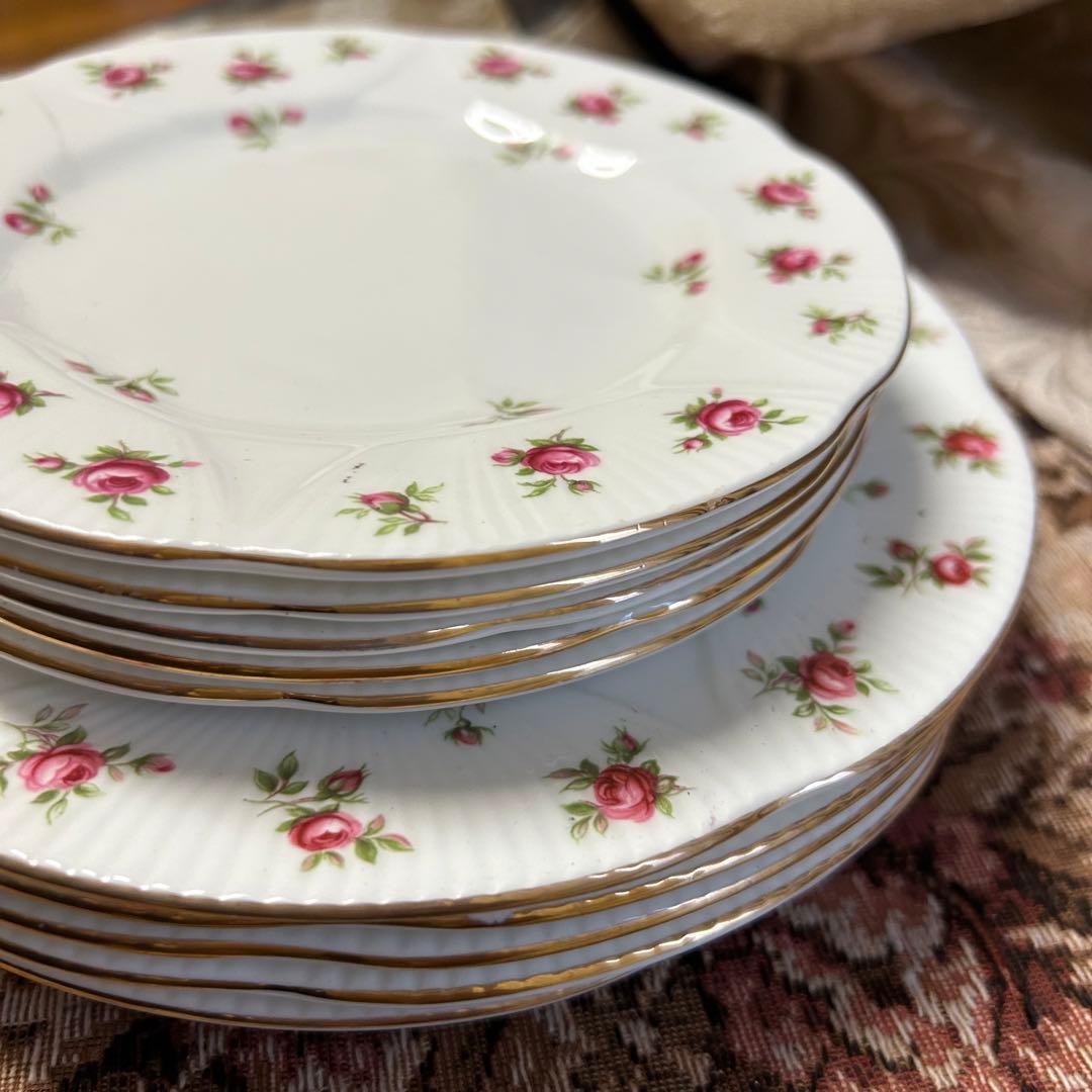 英国製  Rosalie可憐な花びらデザートプレート5枚