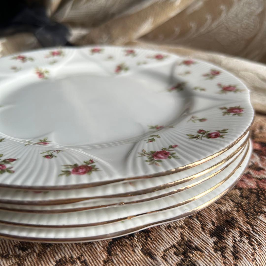 英国製  Rosalie可憐な花びらデザートプレート5枚