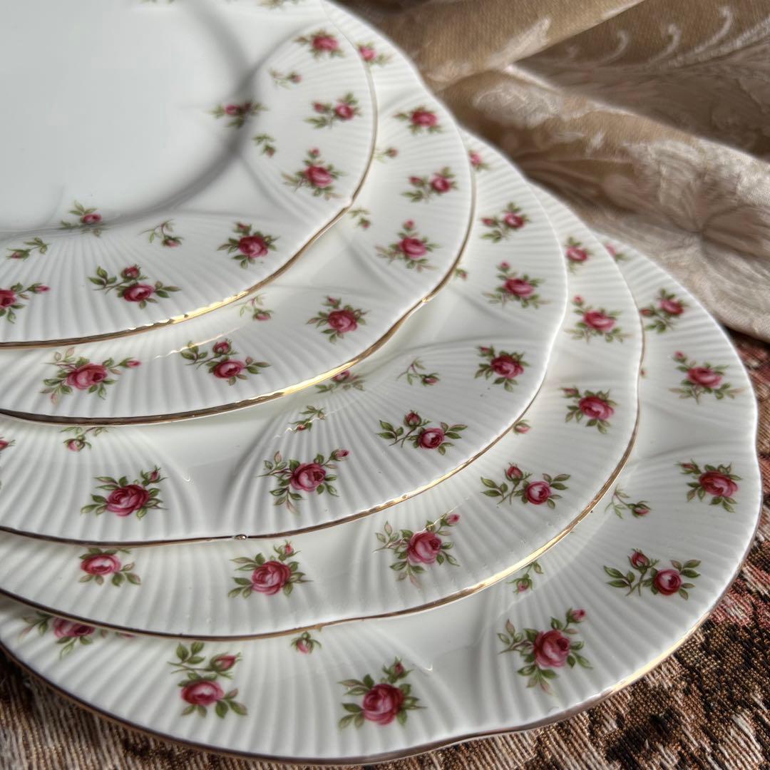 英国製  Rosalie可憐な花びらデザートプレート5枚