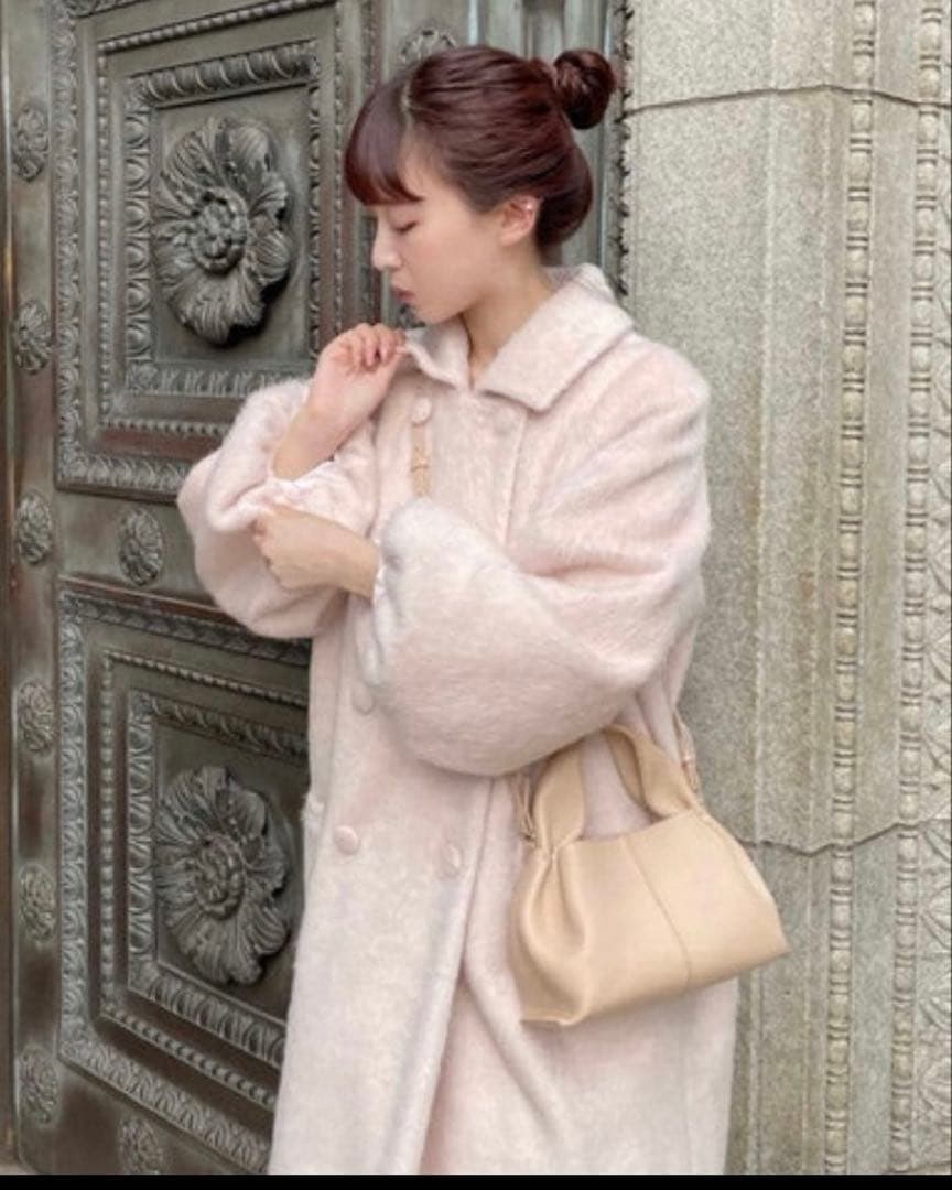 muguet ミュゲ シャギーロングコート ピンク