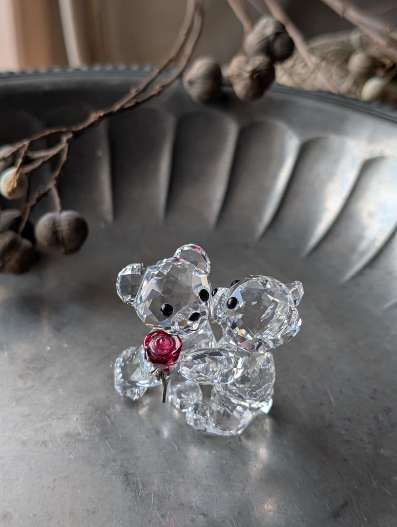 ✦スワロフスキー✦Swarovski クリスベア バラをあなたに ローズ