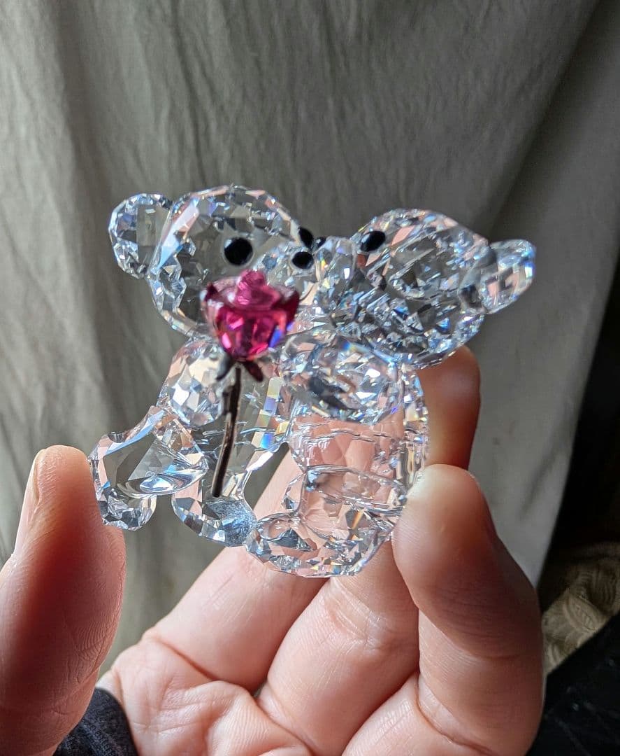 ✦スワロフスキー✦Swarovski クリスベア バラをあなたに ローズ