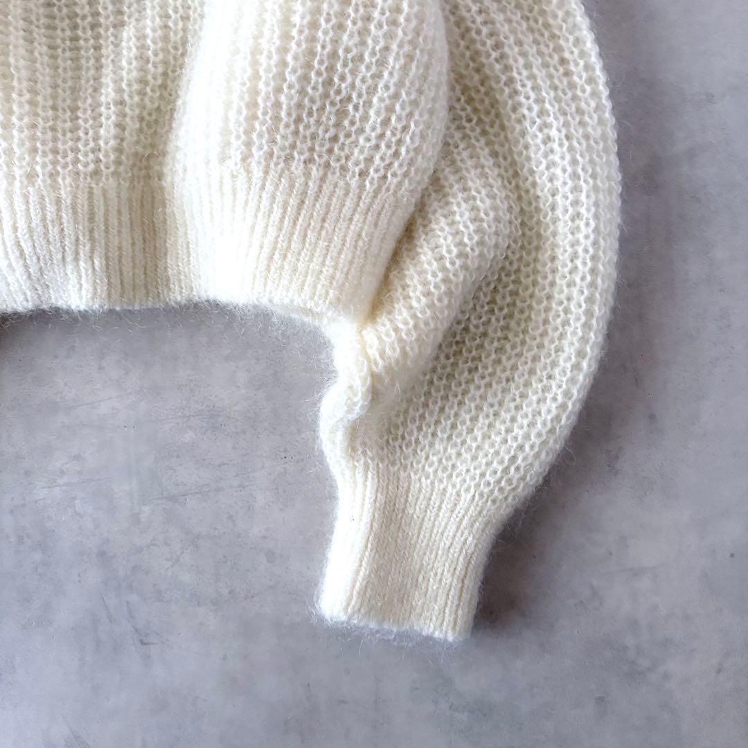 極美品　プラージュ　キッドモヘヤMix　カタアゼ　Vネック　プルオーバー　ニット