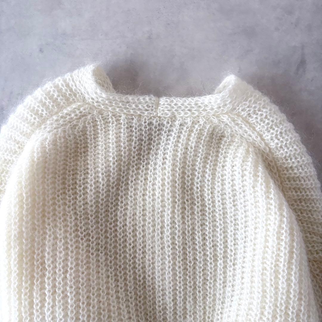 極美品　プラージュ　キッドモヘヤMix　カタアゼ　Vネック　プルオーバー　ニット