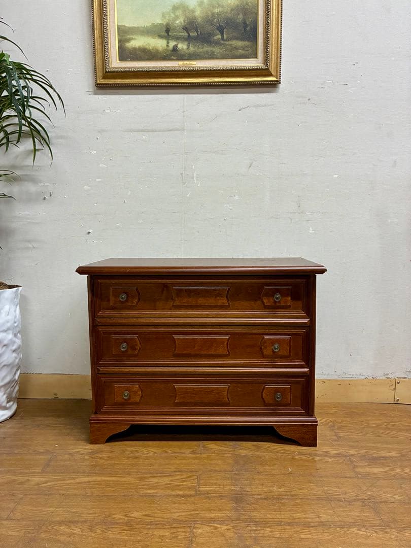 管401☆英国製☆アンティーク☆3段チェスト