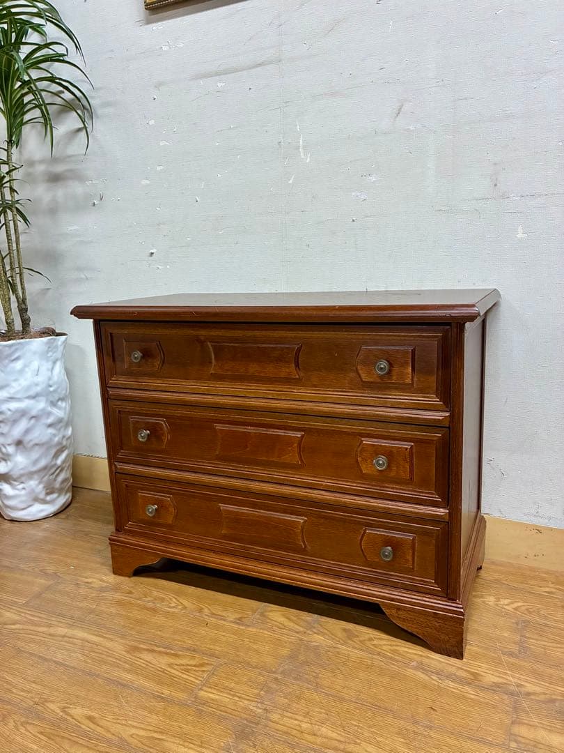 管401☆英国製☆アンティーク☆3段チェスト