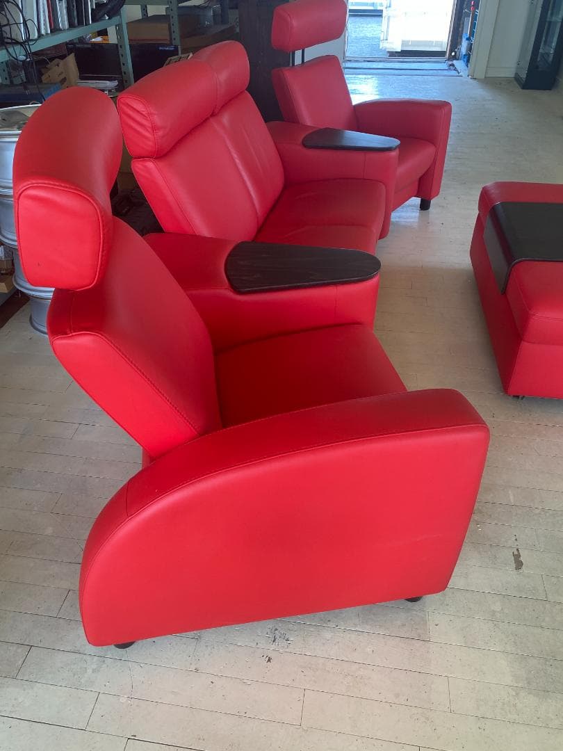EKORNES Stressless カウチソファセット レッド最高級 o047