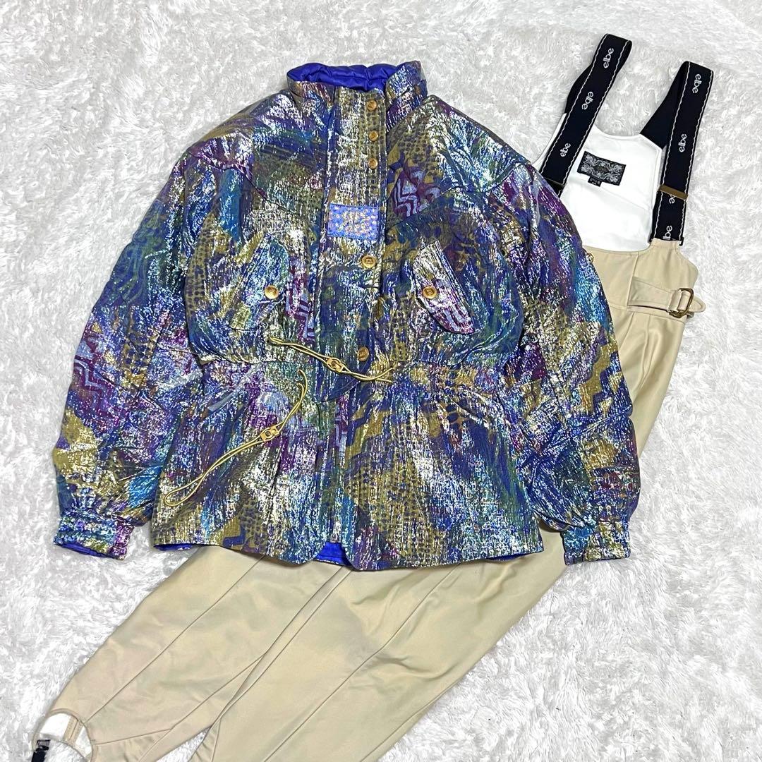 ヴィンテージ スノーウェア　上下　スキーウェア　金ボタン