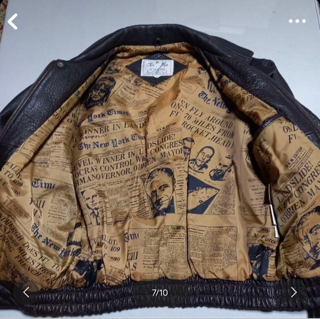 Tip Topヴィンテージ本革フライトジャケットG1調濃茶M美品