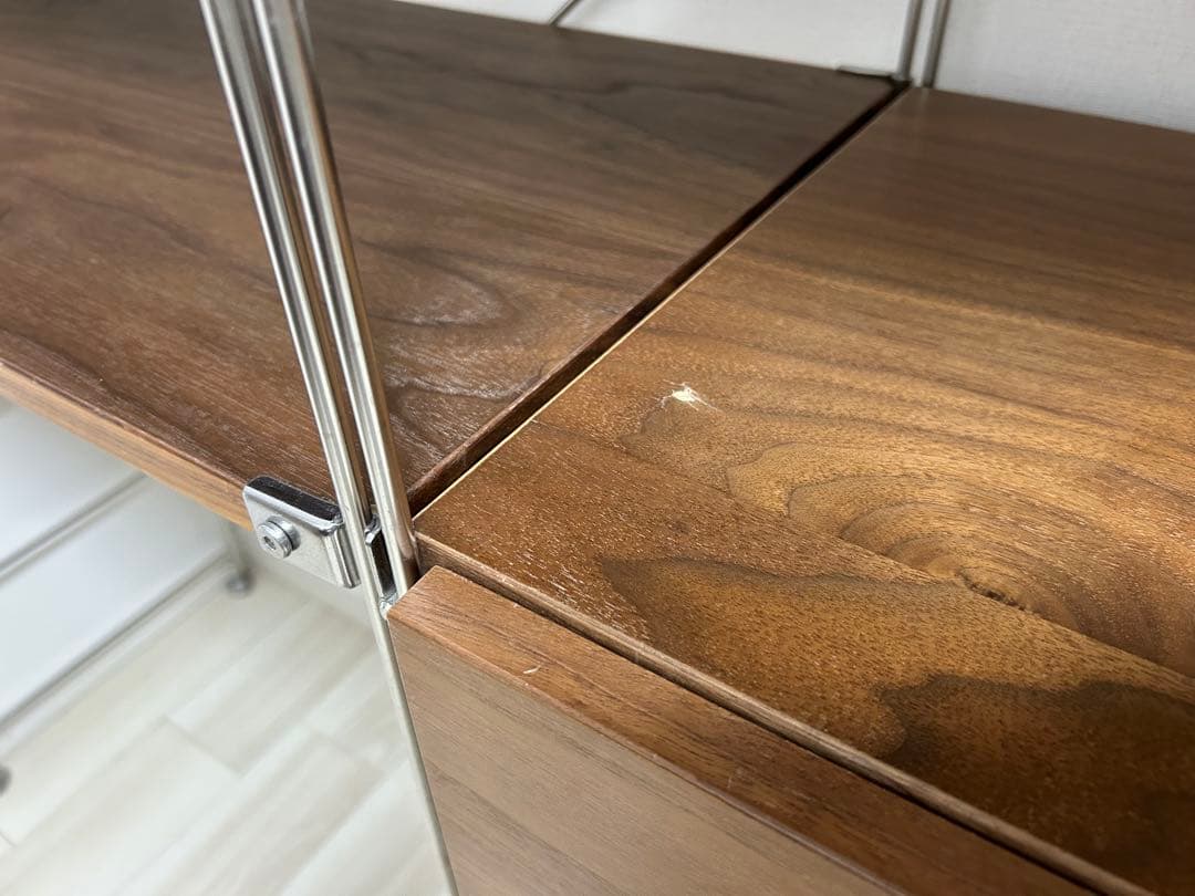 無印良品　ステンレスユニットシェルフ棚セット　カラー：ウォールナット材