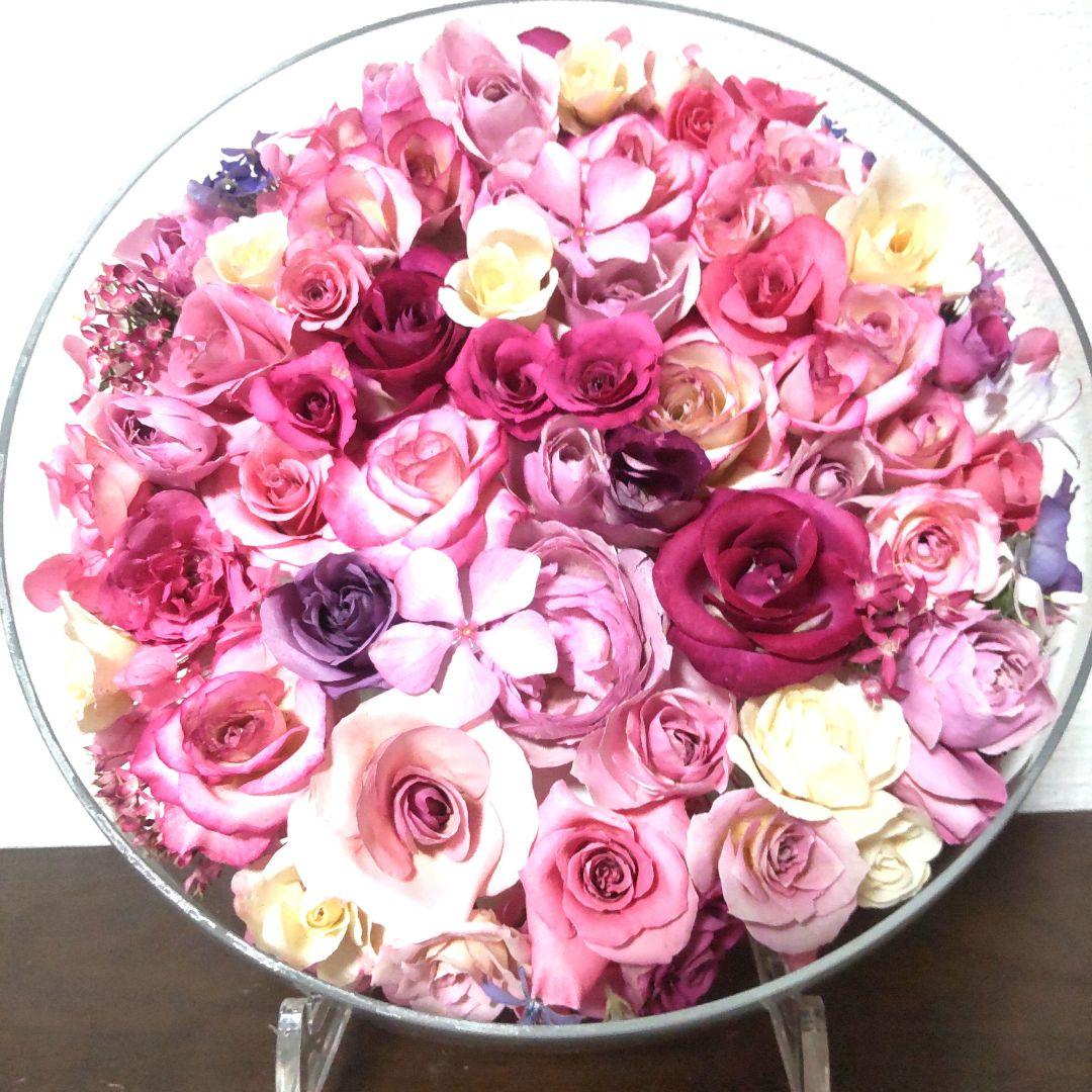 ドライフラワーアレンジメント（バラ、紫陽花）ラッピング無料スタンドサービス