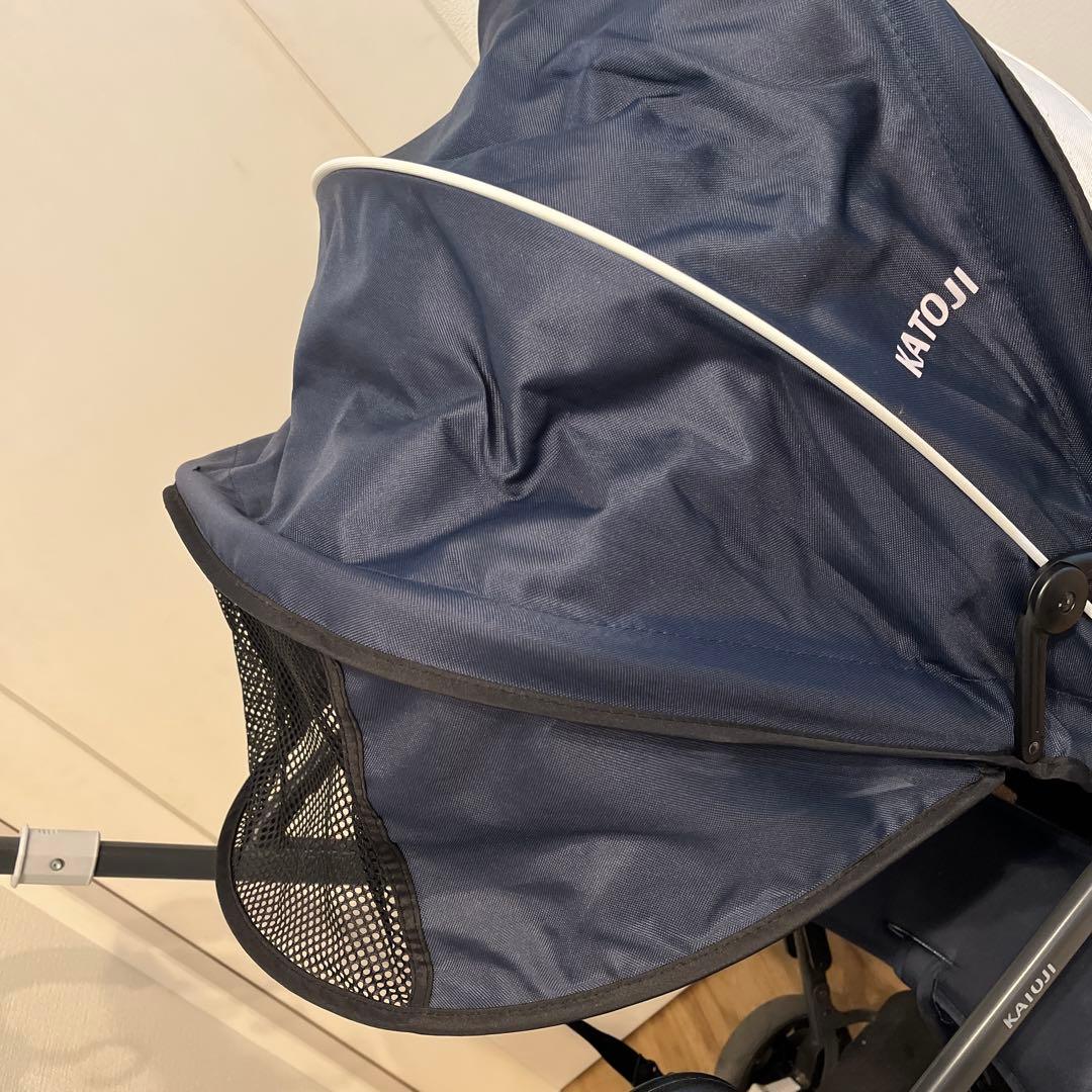 katoji ベビーカー 2人乗り　ネイビー　2人でゴー