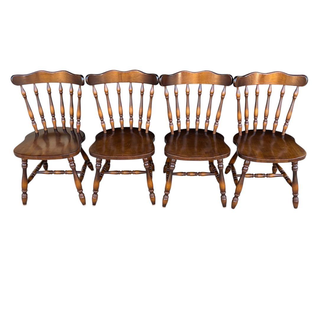 飛騨産業　ダイニングチェア ダークブラウン　アンティーク 2脚セット②