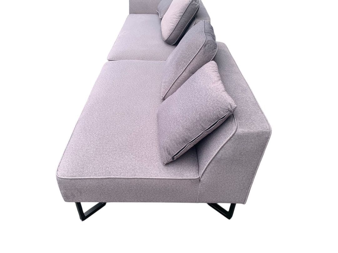 うんこちゃん家具ファブリックカウチ ソファ オットマン付き 美品 大阪配送