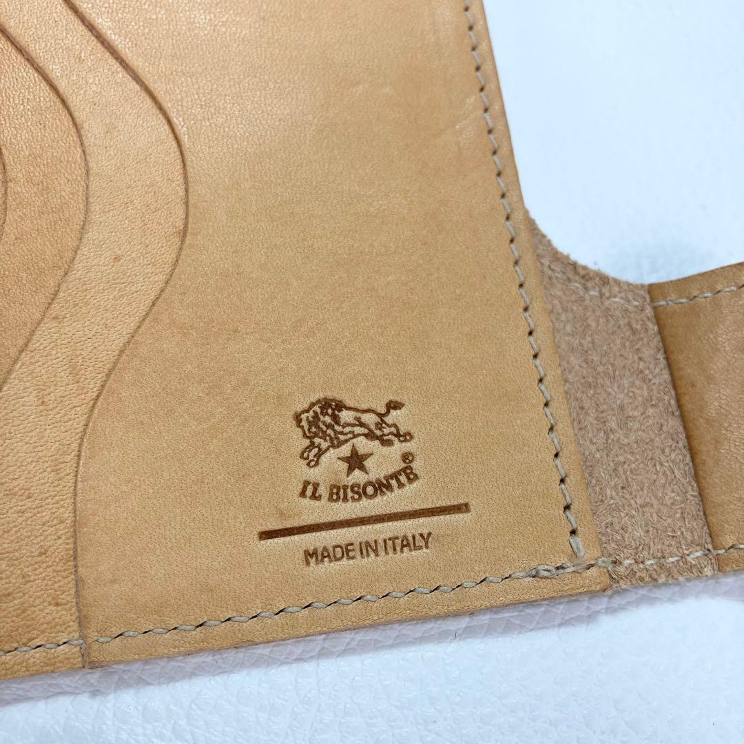 極美品✨IL BISONTE 折り財布 ユニセックス ナチュラル ヌメ 現行
