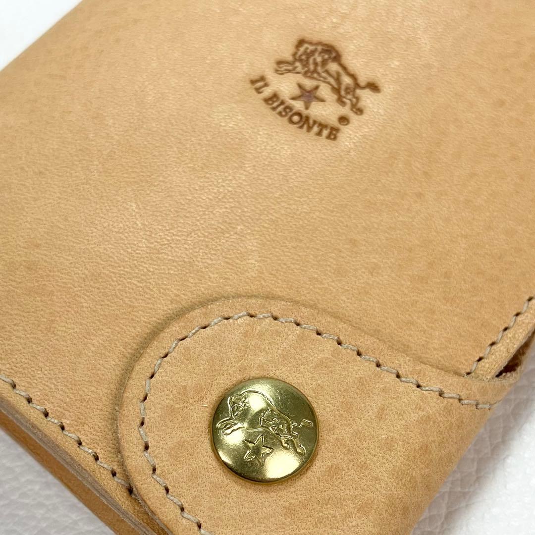 極美品✨IL BISONTE 折り財布 ユニセックス ナチュラル ヌメ 現行
