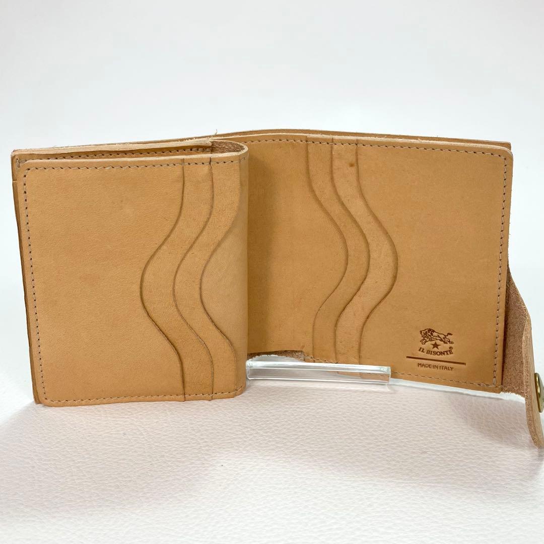 極美品✨IL BISONTE 折り財布 ユニセックス ナチュラル ヌメ 現行