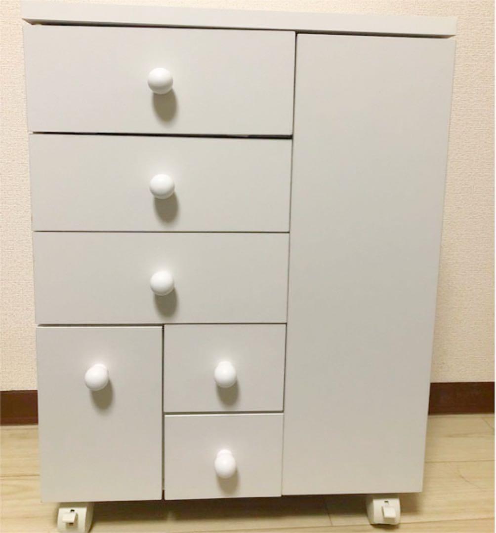 コスメドレッサー ワゴン ホワイト ブラウン キャスター付き コスメ  化粧台