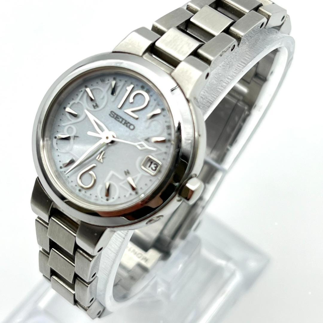 美品 セイコー 腕時計 ルキア 電波ソーラー電池 ラウンド 3針 レディース