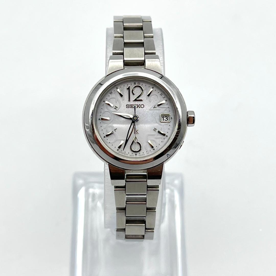 美品 セイコー 腕時計 ルキア 電波ソーラー電池 ラウンド 3針 レディース