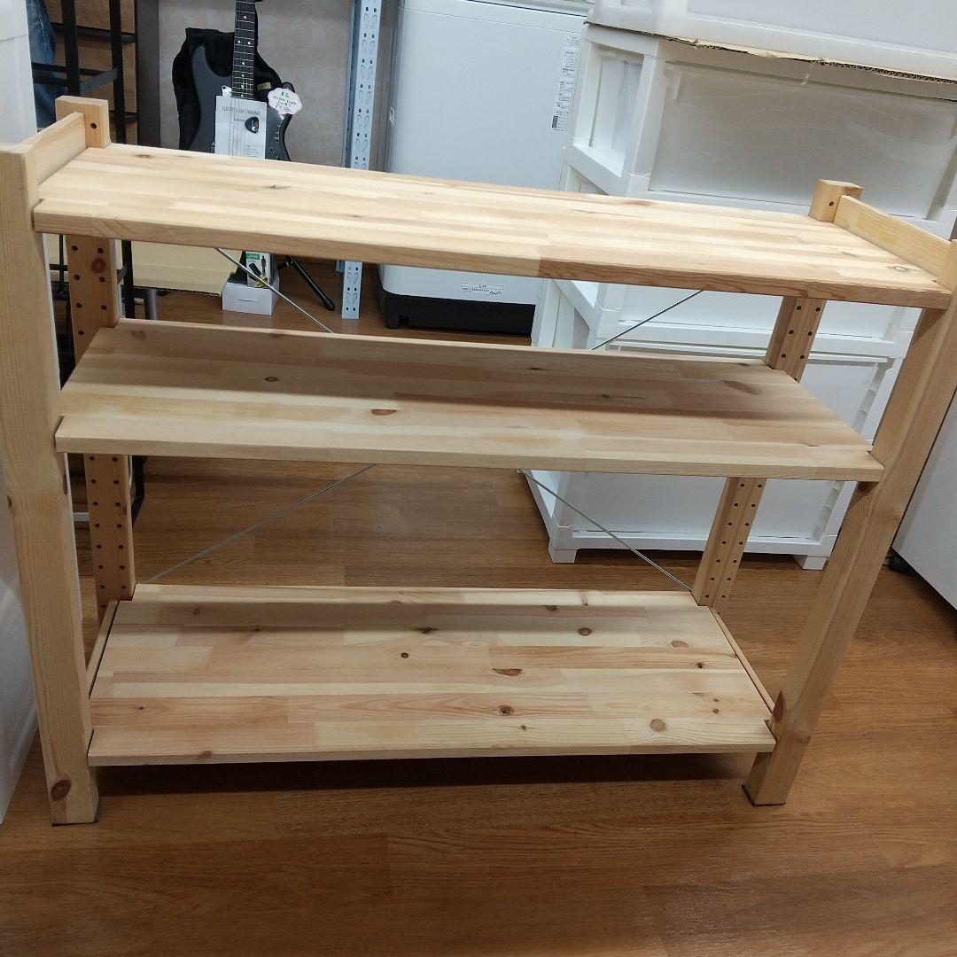 ご*ま様 M IKEA イケア 木製 3段 オープンシェルフ　飾り棚 収納ラック