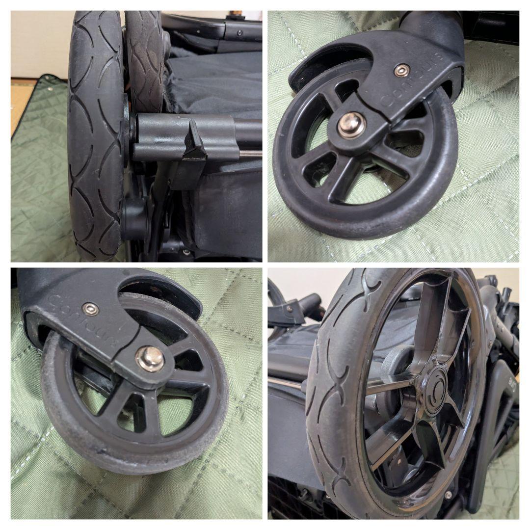 Kolcraft コンターズカーブ ダブルストローラー ジェット 黒 2人乗り