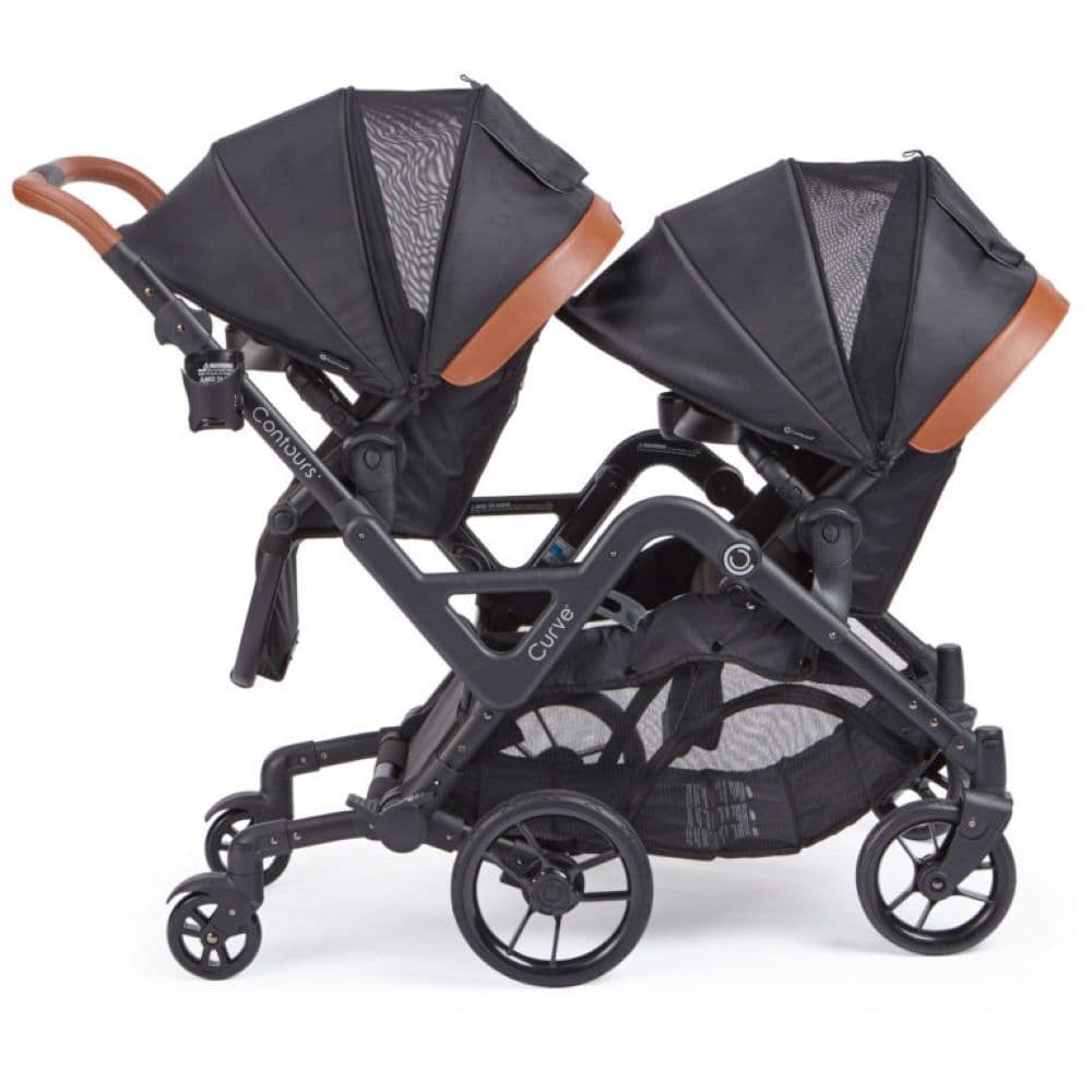 Kolcraft コンターズカーブ ダブルストローラー ジェット 黒 2人乗り