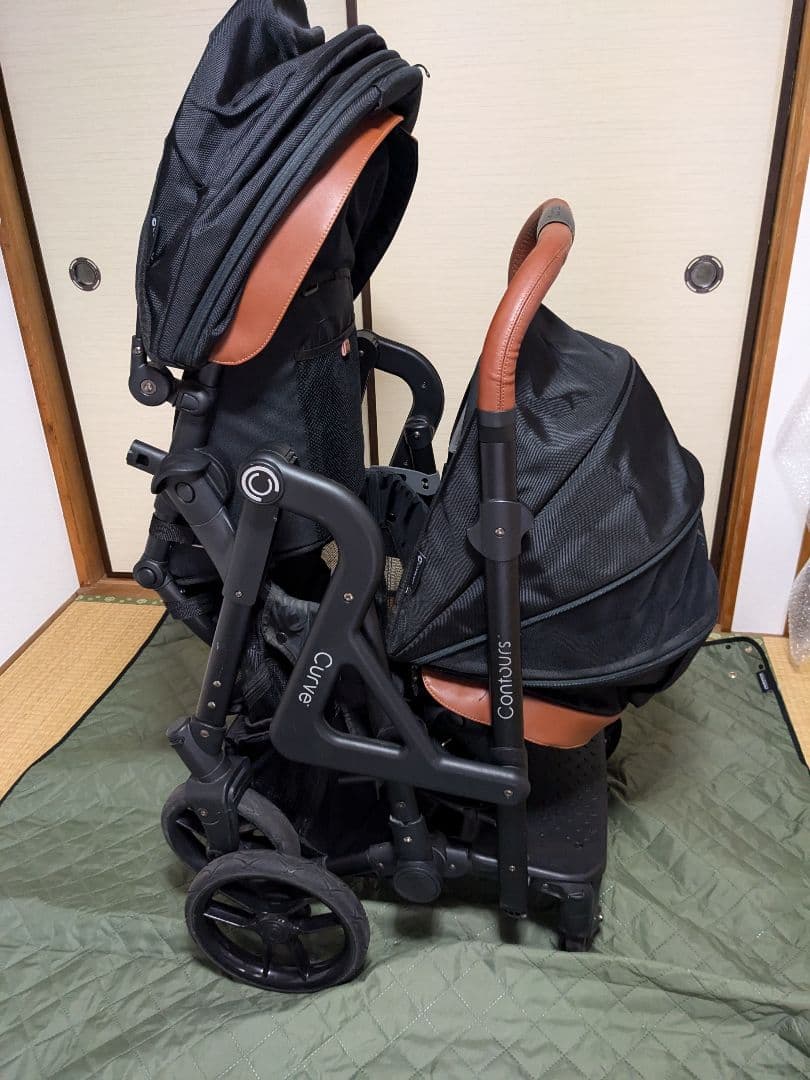 Kolcraft コンターズカーブ ダブルストローラー ジェット 黒 2人乗り