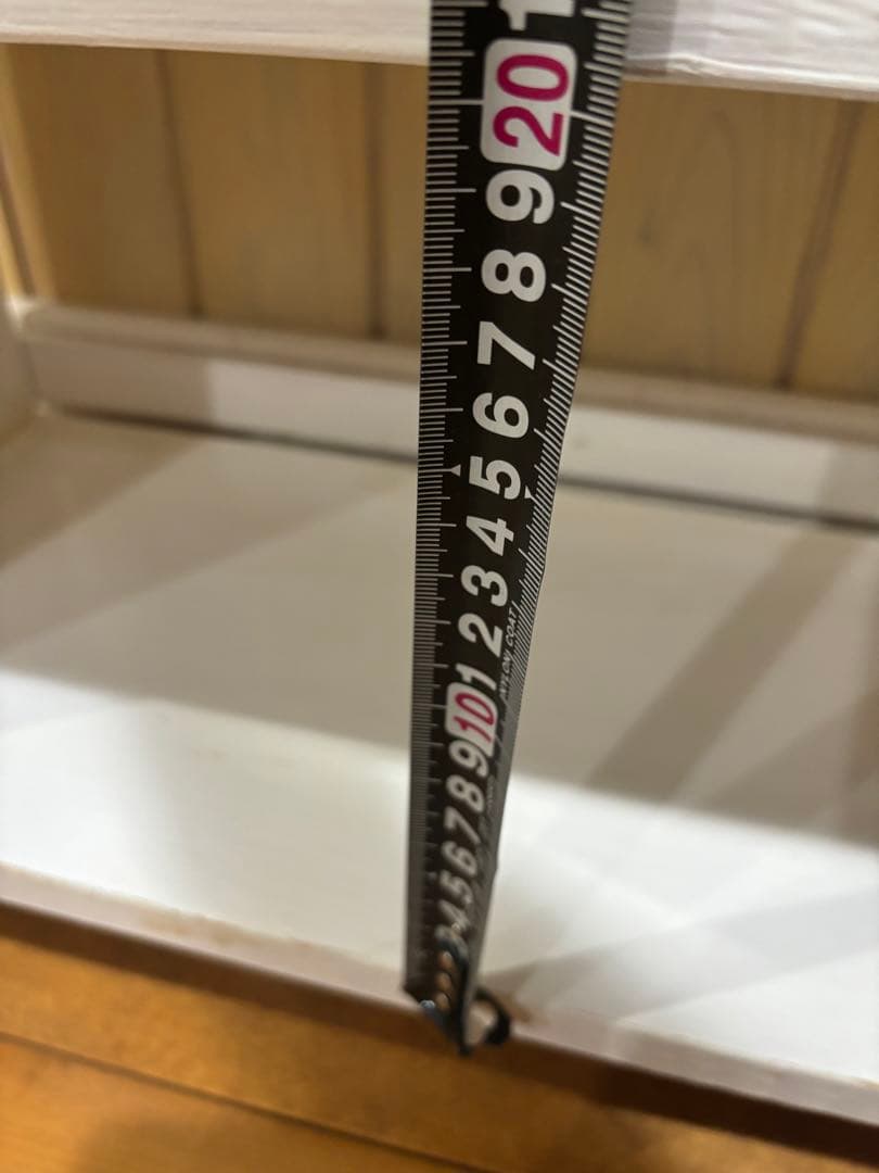 カントリー家具　ハンドメイド　シャビーホワイトアンティーク仕上げ　3段棚