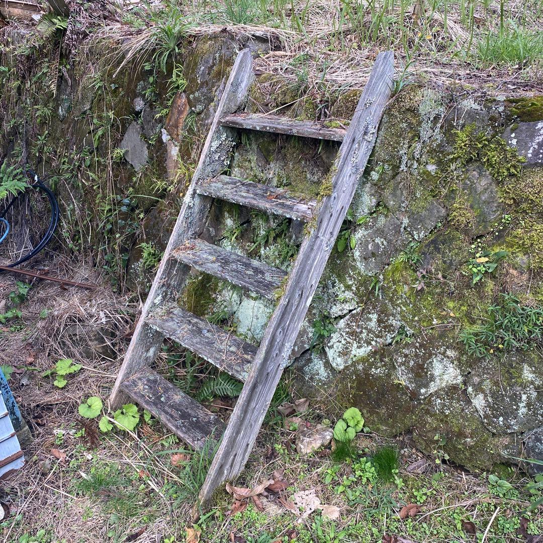 木製プランターラック ジャンクガーデン　苔　古民具　階段　ハシゴ　シャビー
