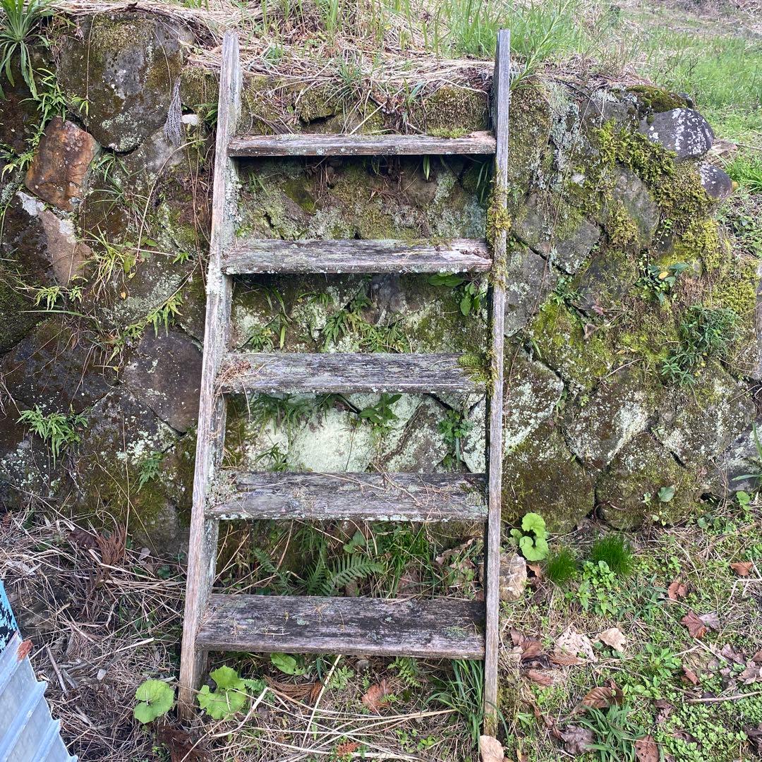 木製プランターラック ジャンクガーデン　苔　古民具　階段　ハシゴ　シャビー