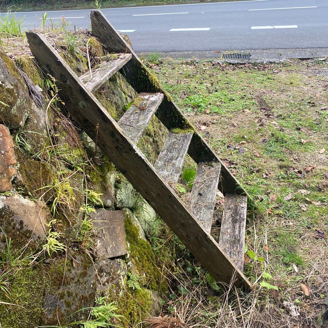 木製プランターラック ジャンクガーデン　苔　古民具　階段　ハシゴ　シャビー