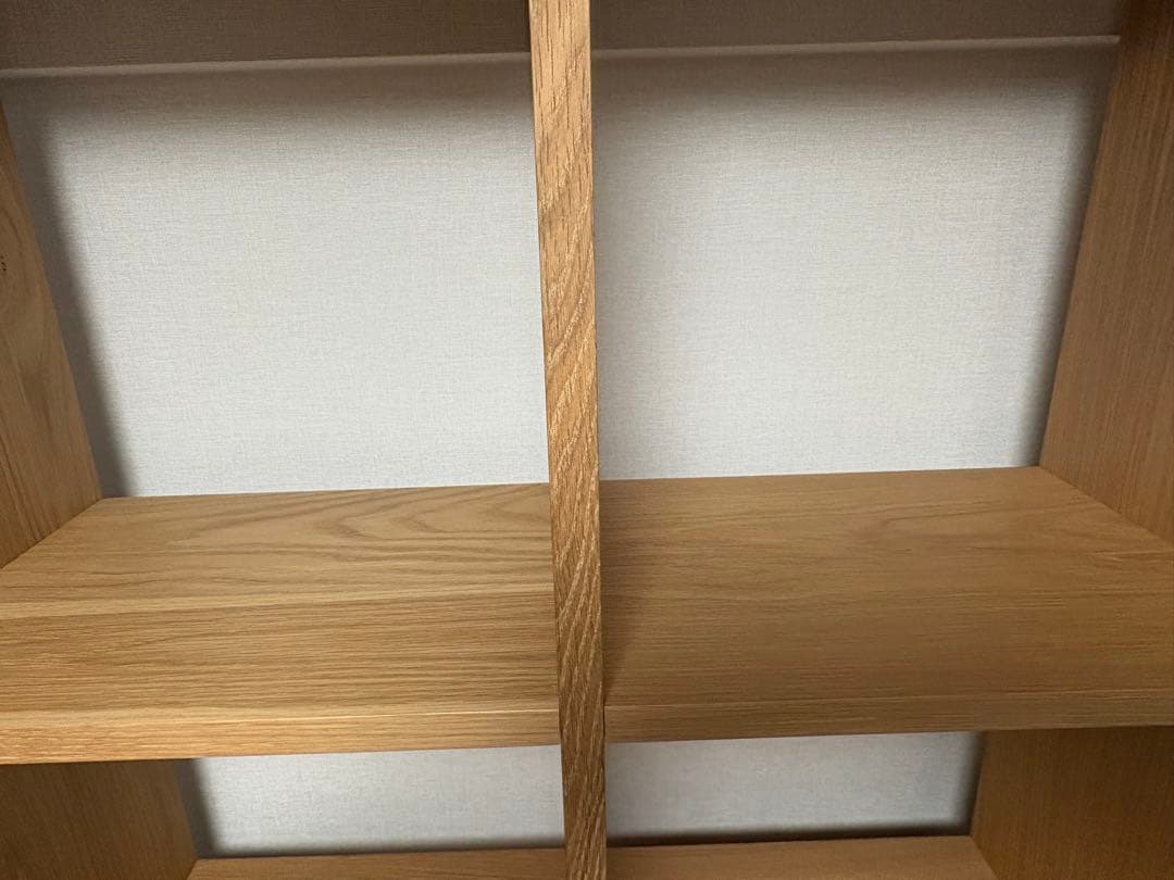 無印良品　スタッキングシェルフセット・５段×２列・オーク材　チェスト付き