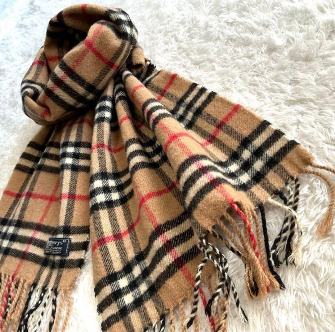 Burberrys カシミア100% チェックマフラー