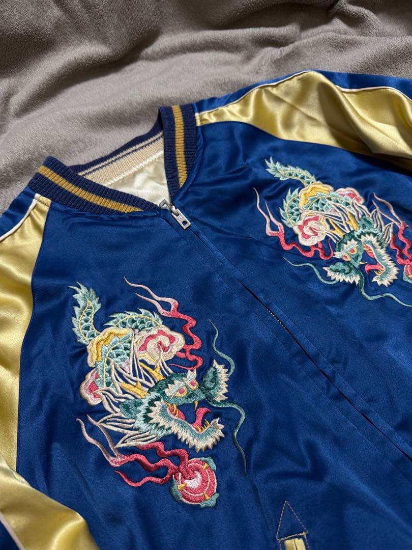 ２面用 テーラー東洋 虎 鷹 日本限定 スカジャン サテン vintage