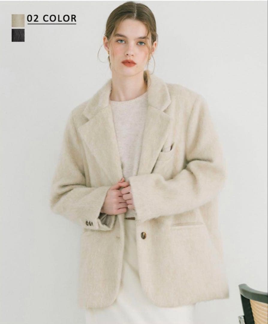 basement online モヘアシャギージャケットコート