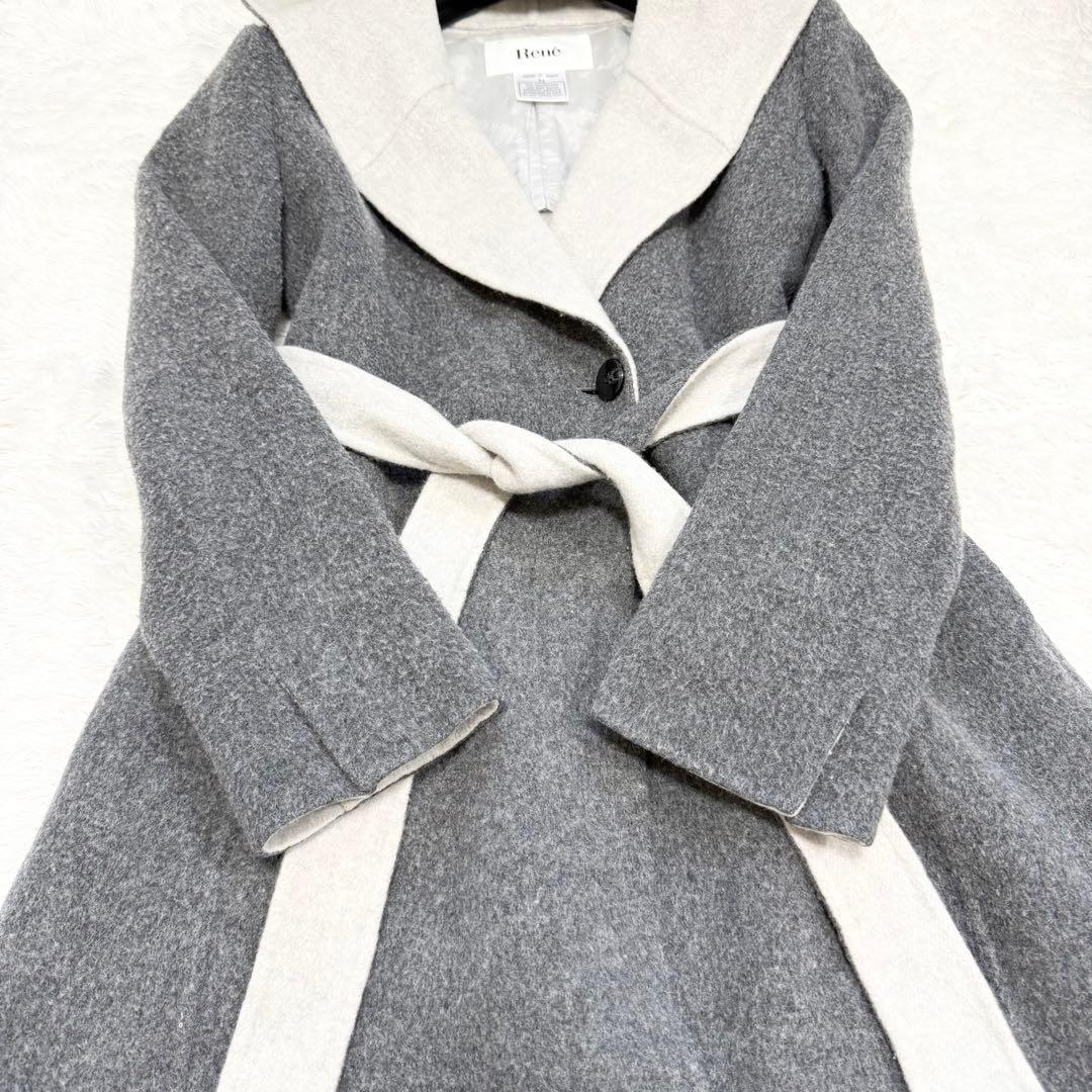【美品✨】ルネ　コート　リバーコート　羽織り　アウター　バイカラー　34
