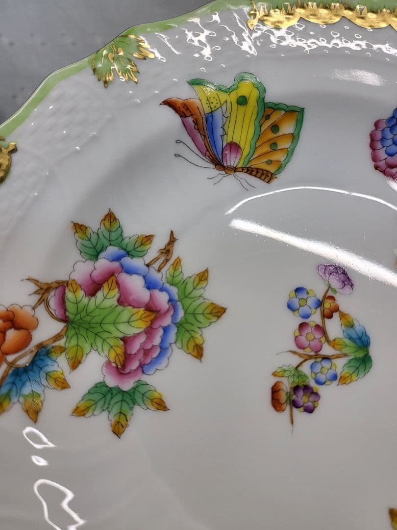 2枚✨ヘレンド ヴィクトリアブーケ サラダ デザート プレート 19皿 花蝶①