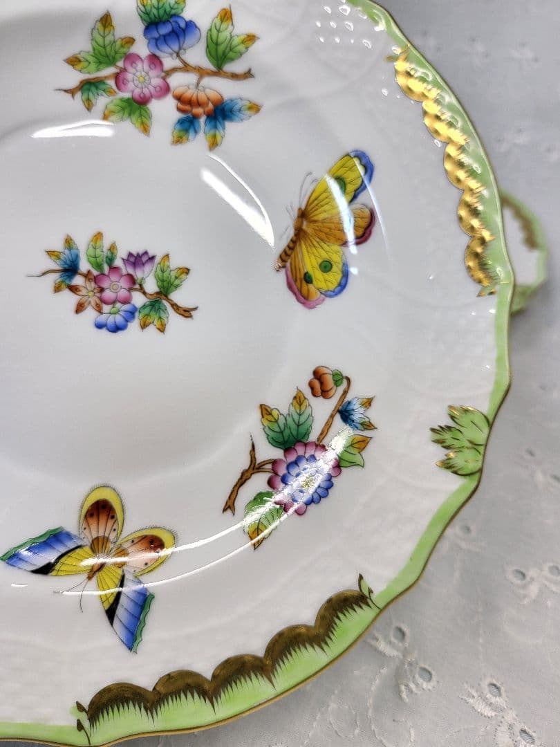 2枚✨ヘレンド ヴィクトリアブーケ サラダ デザート プレート 19皿 花蝶①