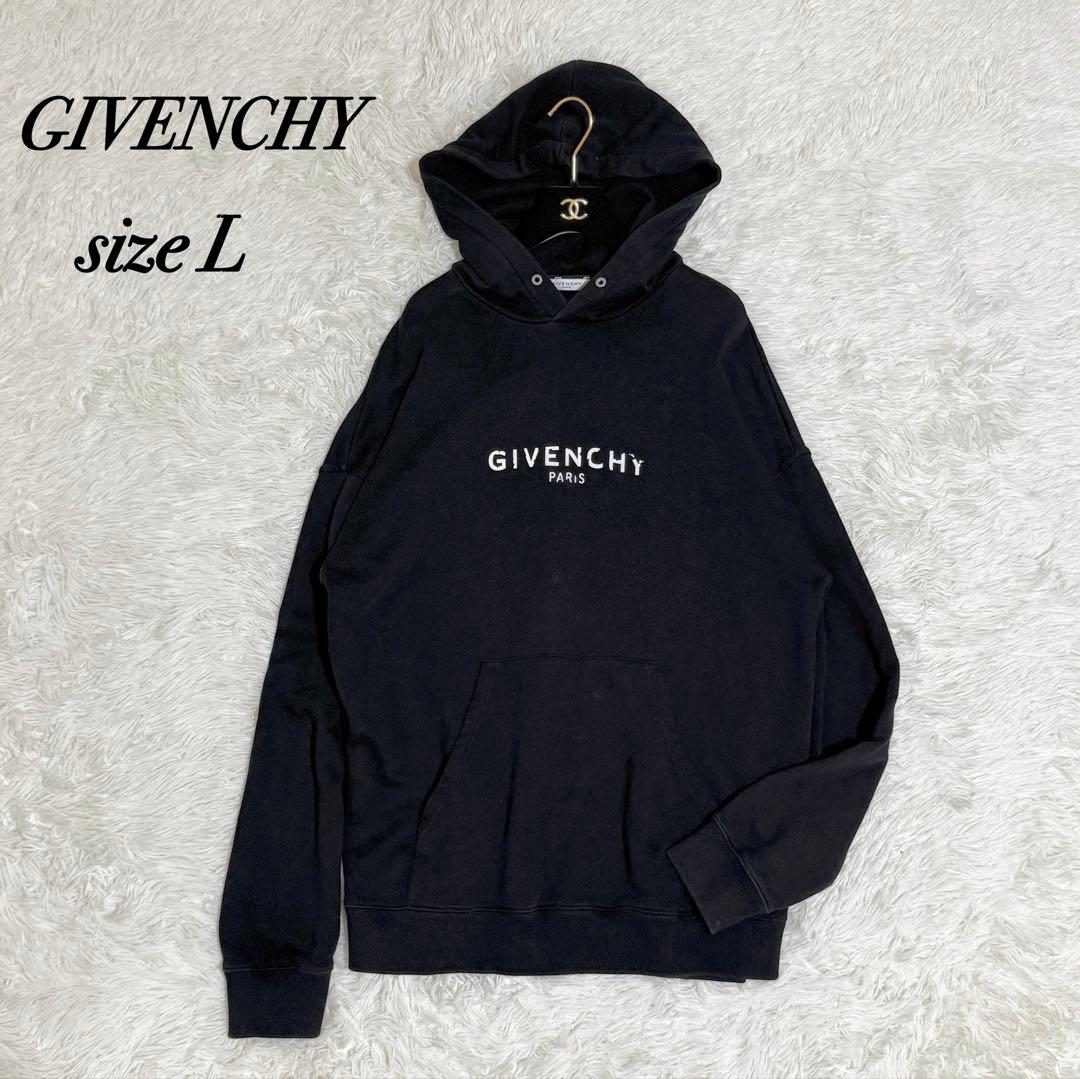 【目玉焼き】GIVENCHY　プルオーバーパーカー　ブランドロゴ　フード