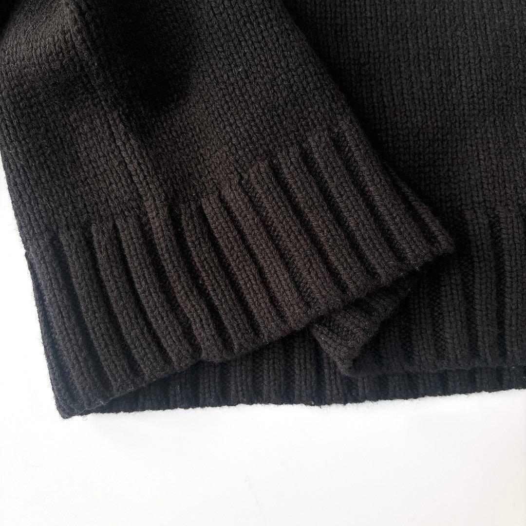美品⁑スピックアンドスパン　ウール釦開きタートルネックニット　ブラック　黒　近年
