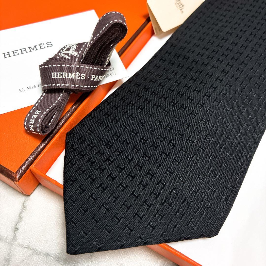 Z*c様 ✨未使用クラスタグ付き✨汚れなし✨エルメス　H柄 ファソネ　ブラック