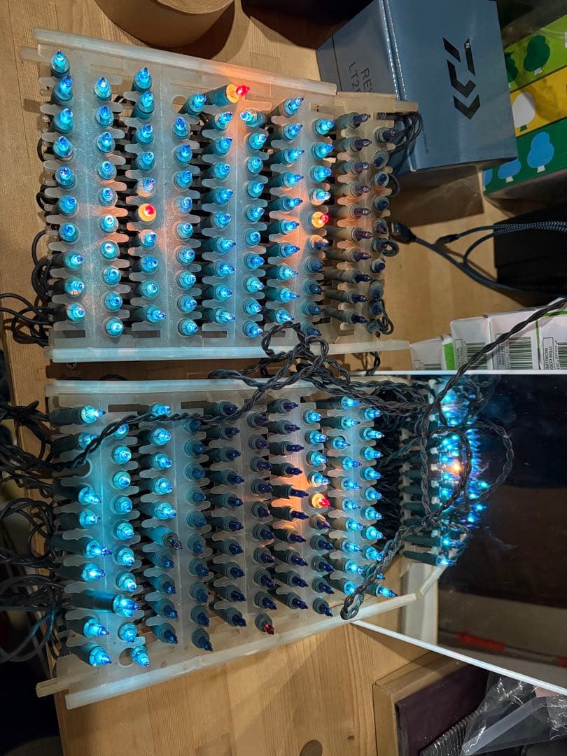 青赤LED二段式装飾ライト　200個