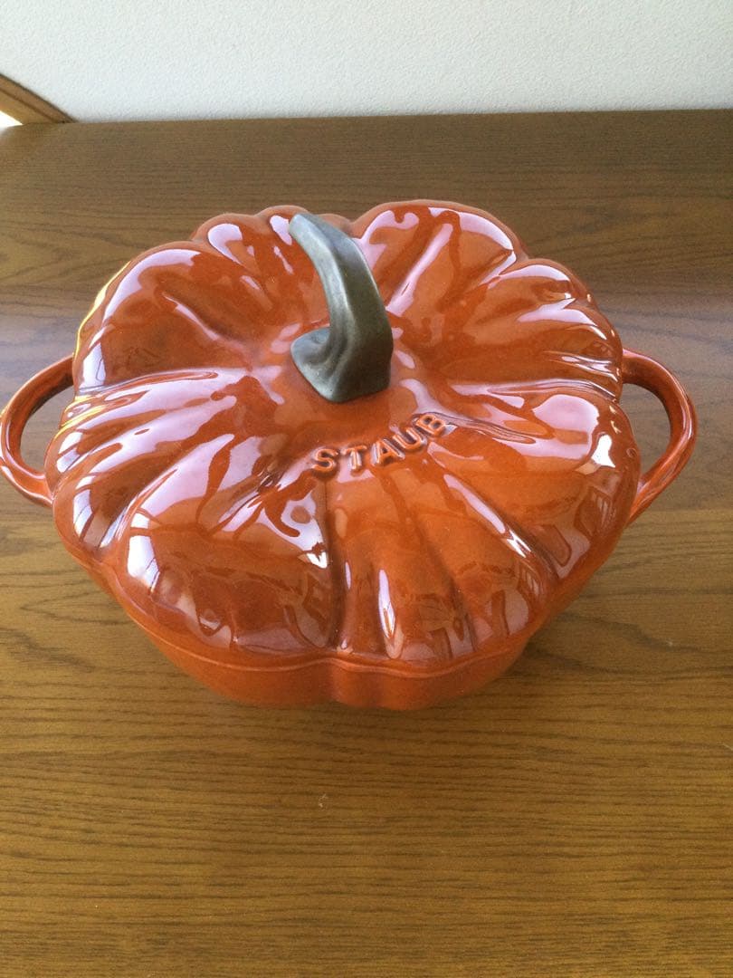 STAUB カボチャ型 鍋 オレンジ 約24cm