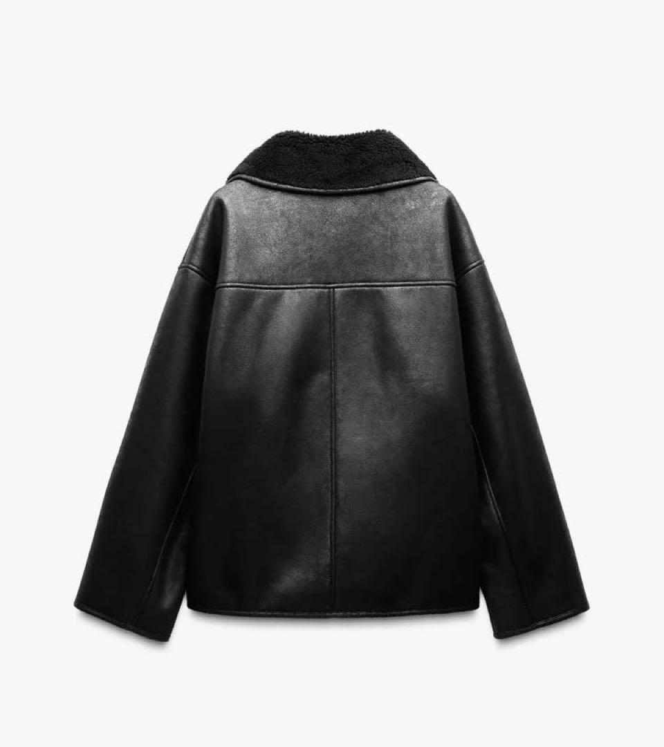 【美品】ZARA ZWダブルフェイスジャケット サイズS 黒