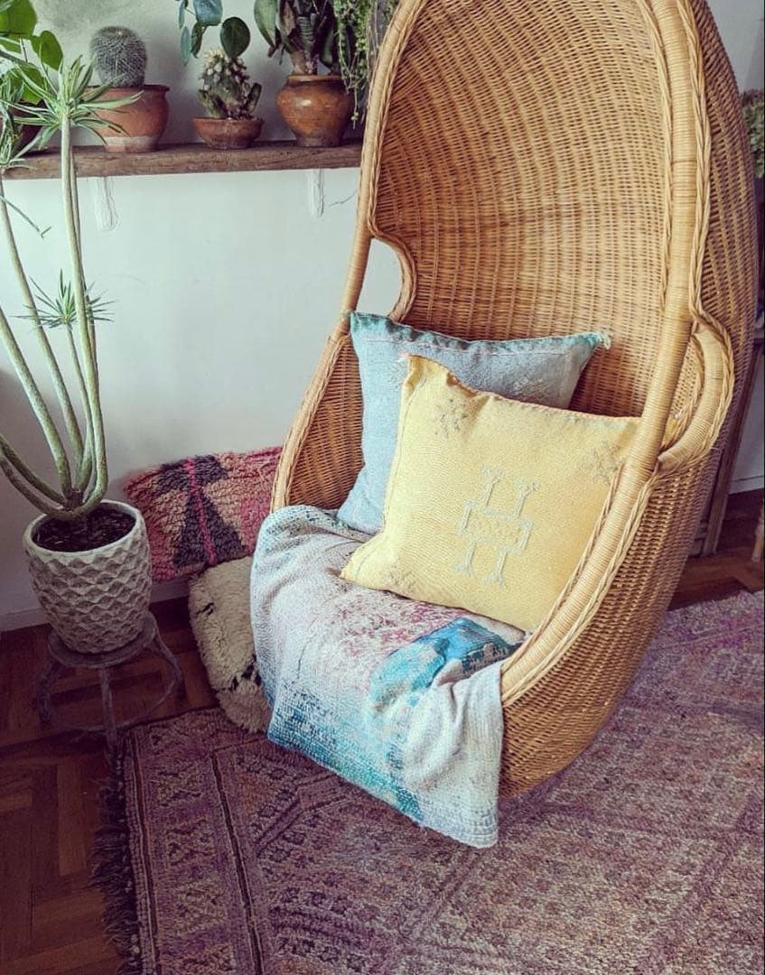 最終値下‼︎ ラタン製 ハンギングチェア ハンモック 吊下 モロッコ　籐　天然生活