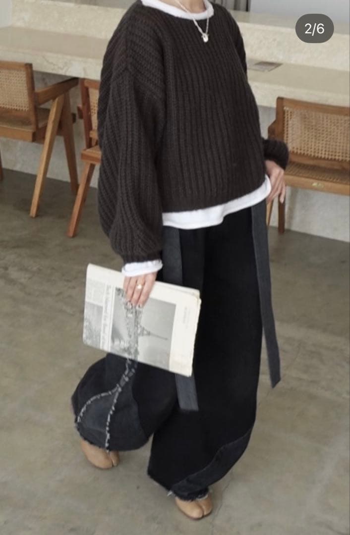 【完売品】Knuth Marf ツーバックルパッチワークデニム 黒　ユニセックス