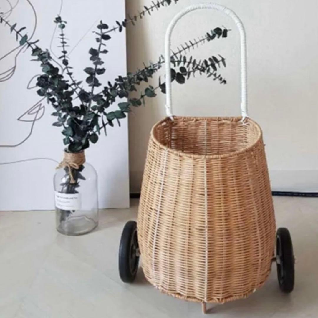 カゴ収納　カゴ　収納　ラタン家具　ナチュラルインテリア　子供部屋　インテリア雑貨