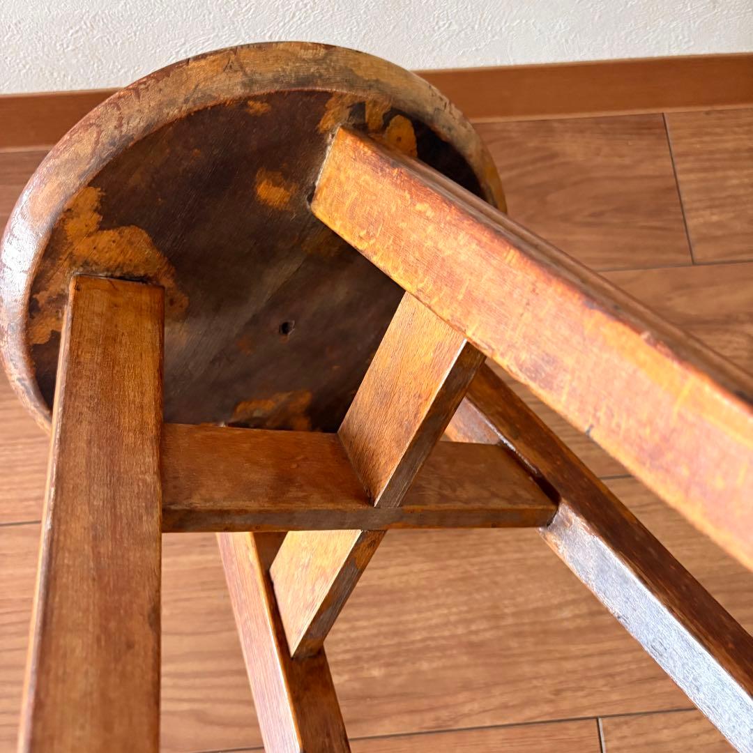 古家具　木製スツール　ヴィンテージ アンティーク　椅子　インテリア　花台